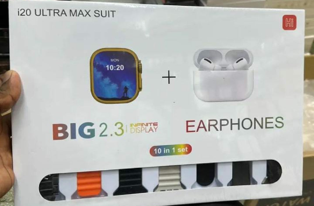 The i20 Ultra Max Smart Watch is the best smartwatch for men and women in Pakistan, featuring health tracking, Bluetooth calling, fitness tracking, and AirPods