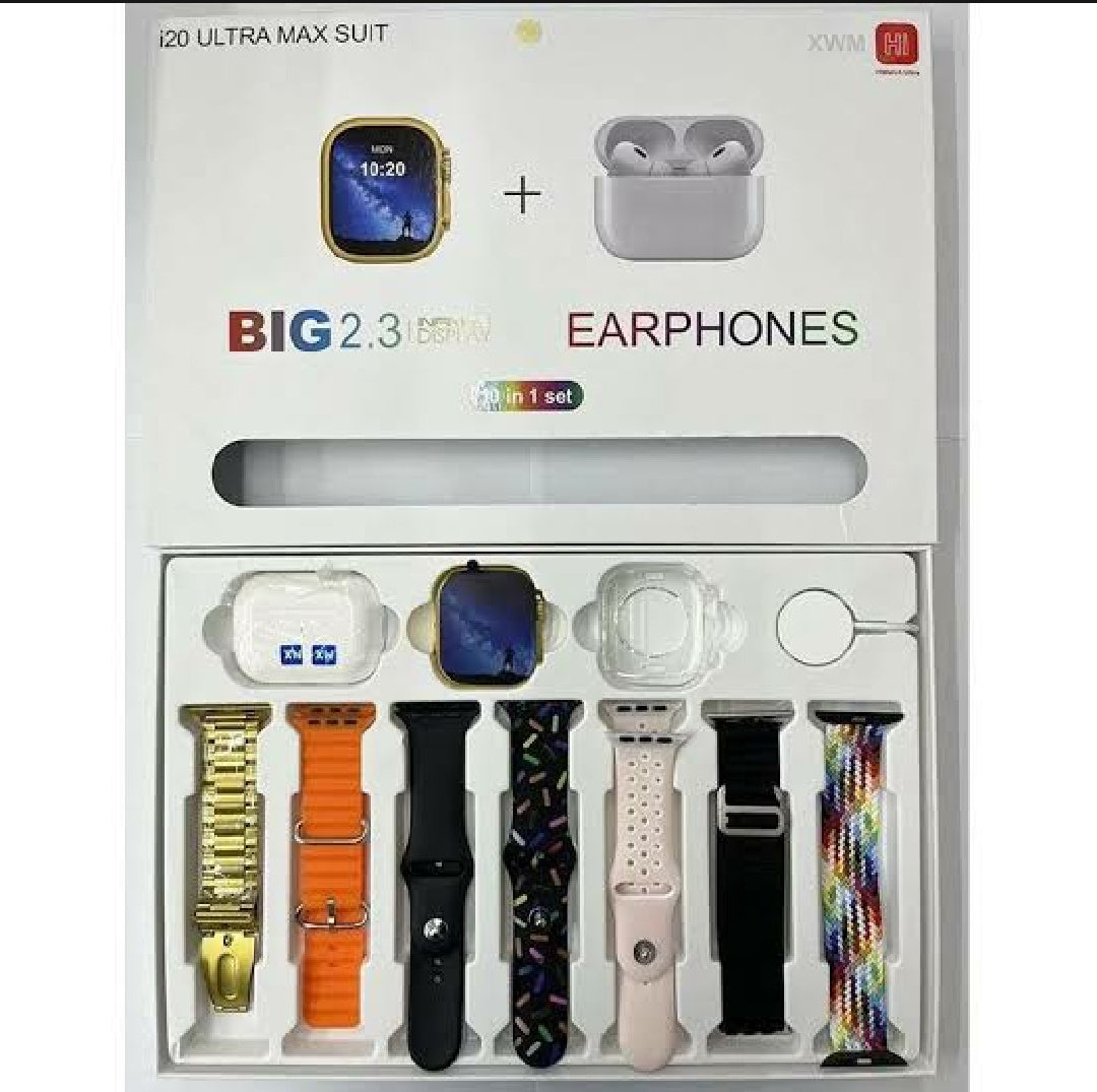 The i20 Ultra Max Smart Watch is the best smartwatch for men and women in Pakistan, featuring health tracking, Bluetooth calling, fitness tracking, and AirPods